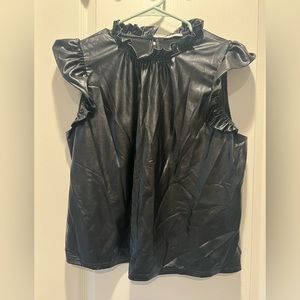 Pleather Peplum Top